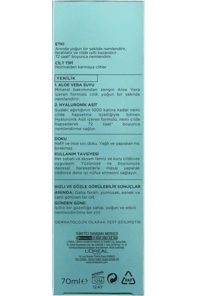 L'Oreal Paris  Nem Terapisi Aloe Vera Suyu Normalden Karmaya Ciltler - Resim 4