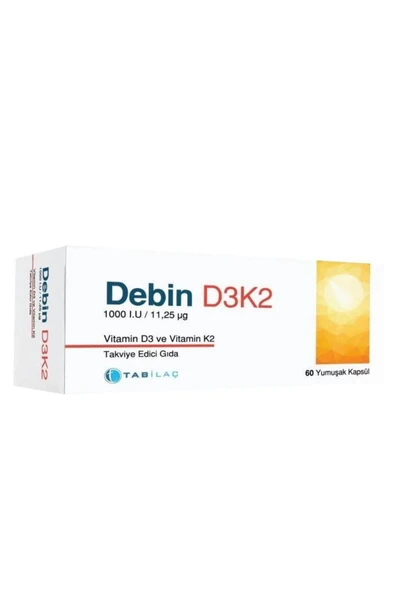 DEBIN D3k2 Vitamin D3 Ve Vitamin K2 60 Kapsül 8680133002649