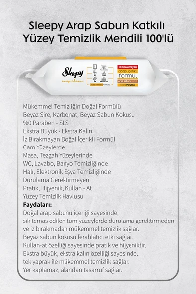 Sleepy Mega Tanışma Paketi 100'Lü Yüzey Temizlik Havluları - 2