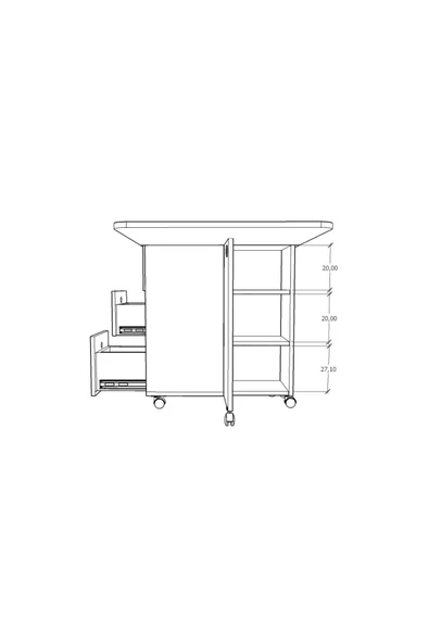 Asra Trend MDF Katlanır Mutfak Yemek Çalışma Masası KM-100 - 7