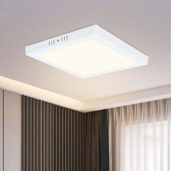 30 Watt Beyaz Işık, Çok Kaliteli Sıva Üstü Metal Kasa Tavan Armatürü, 3200 Lümen 6400 Kelvin Armatür - Resim 7