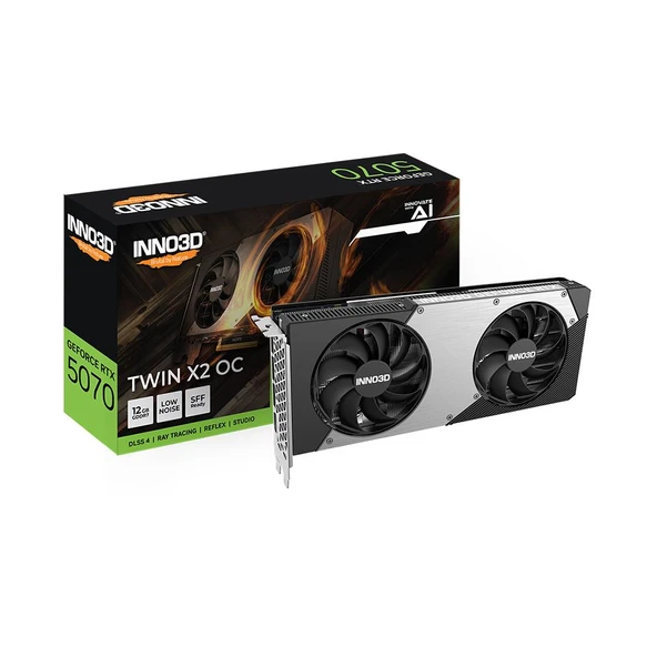 Inno3D GeForce RTX5070 Twin x2 OC 12GB 192Bit GDDR7 Ekran Kartı N50702-12D7X-195064N