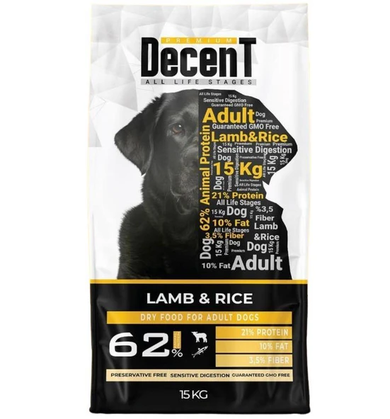 Decent Kuzulu Yetişkin Köpek Maması 15 Kg
