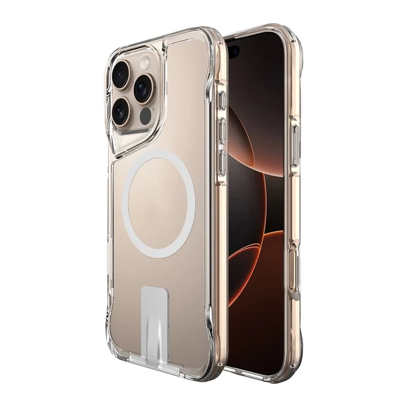 Apple iPhone 16 Pro Kılıf M-safe Şarj Özellikli Zore T-Max Standlı Kapak - 2