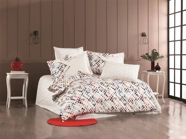Hobby Çift Kişilik Poplin Nevresim Rithym Lacivert
