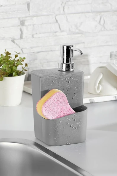 Tezgah Üstü Açık Gri Sabunluk & Süngerlik & Organizer - 3