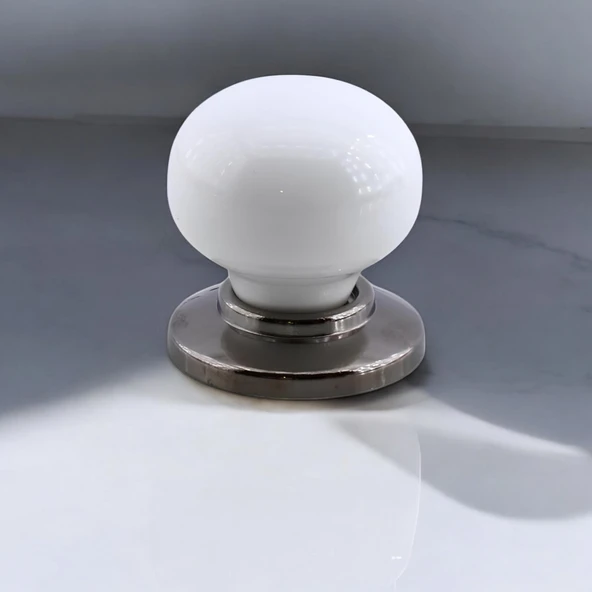 Tere Porselen Füme Beyaz Düğme Mobilya Mutfak Çekmece Dolap Dolabı Kulpu Kulbu Kulpları - Resim 3