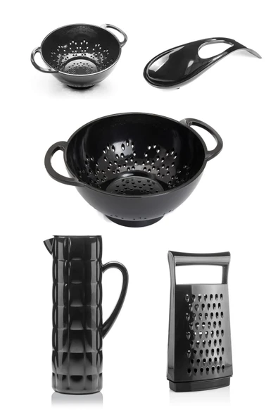 Akrilik Siyah 5 Parça Sürahi & Rende & Süzgeç & Mini Süzgeç & Kaşıklık & Mutfak Çeyiz Seti - 5