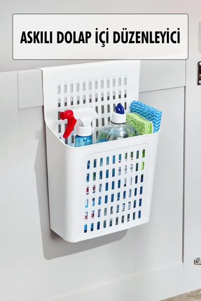 Askılı Dolap Içi Düzenleyici & Sepet Raf Organizeri & Çok Amaçlı Düzenleyici & Deterjanlık Şampuanlı
