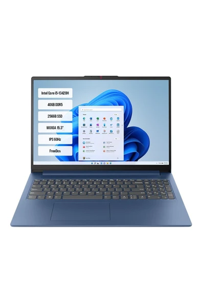 Lenovo IdeaPad Slim 3 15IRH10 83K10062TR-11 Intel Core i5-13420H 40GB DDR5 256GB SSD WUXGA 15.3" IPS 60Hz FreeDos Taşınabilir Bilgisayar