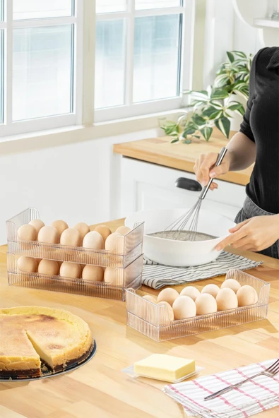 Buzdolabı Rafına Sığabilen 10lu Yumurtalık Organizeri Düzenleyici ( TEKLİ ) - 2