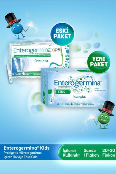 Enterogermina  Kids 20 Flakon 2 Milyar Bacillus Clausii Sporu Içeren Probiyotik 2'li Avantaj Paketi - 2