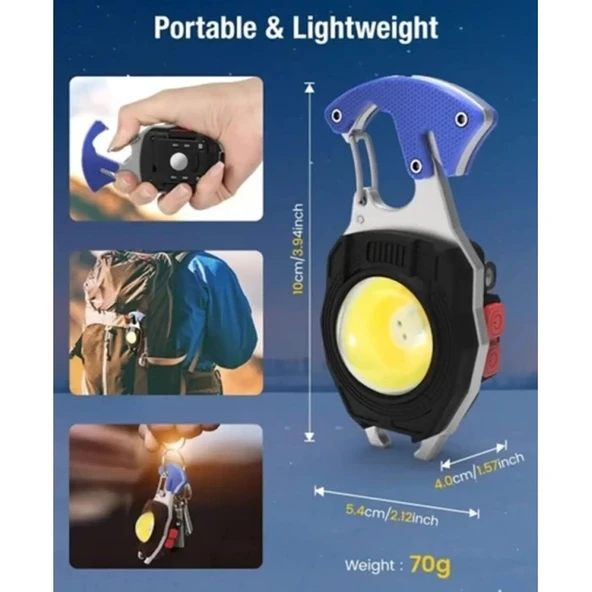 OR-5147 GOLD ORİON  Kesici Tornavida Araçları Taşınabilir  COB LED Şarj Edilebilir Mini El Feneri - 4