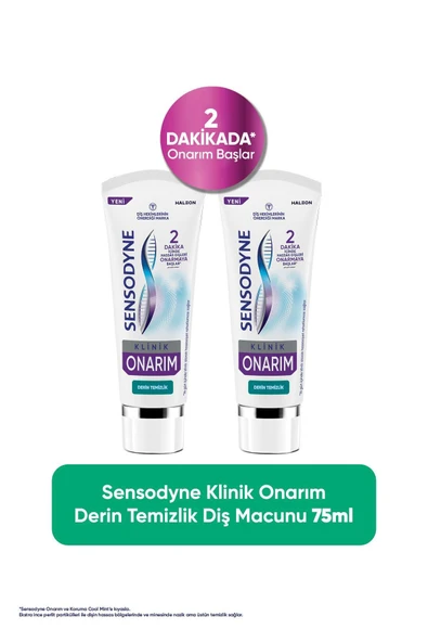 Sensodyne  Klinik Onarım Derin Temizlik Diş Macunu 75ml x 2 Adet