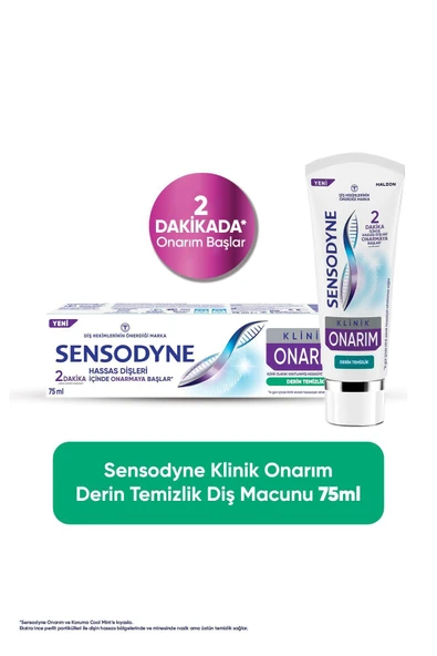 Sensodyne  Klinik Onarım Derin Temizlik Diş Macunu 75ml x 2 Adet - 2