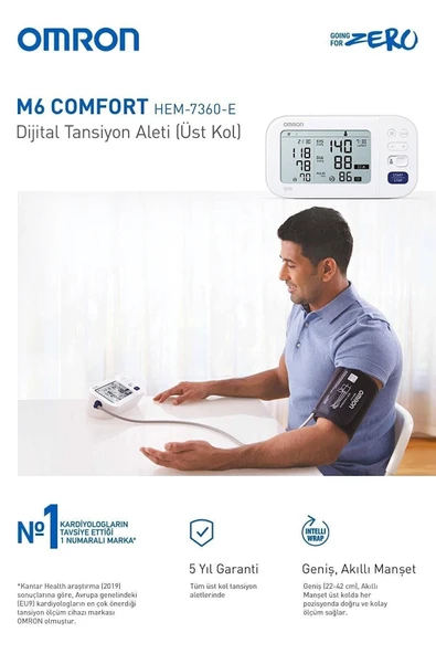 Omron  M6 Comfort Hem-7360-e Dijital Koldan Ölçer Tansiyon Aleti - 3