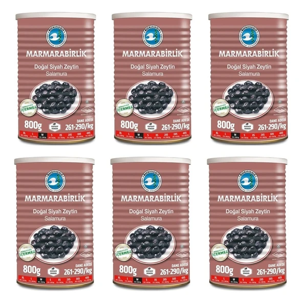 Salamura Siyah Zeytin Teneke (M) 800 gr - 6'lı