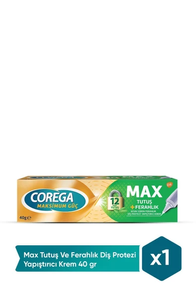 Corega  Max Tutuş Ve Ferahlık Diş Protezi Yapıştırıcı Krem 40 gr