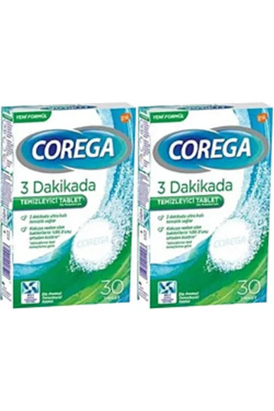 Corega  Diş Protez Temizleyici 30 Tablet 2 Adet - 3