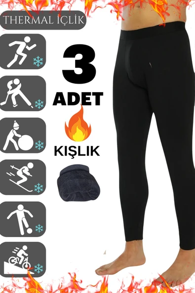 2adet Içi Polar Pamuklu Termal Tayt - 7
