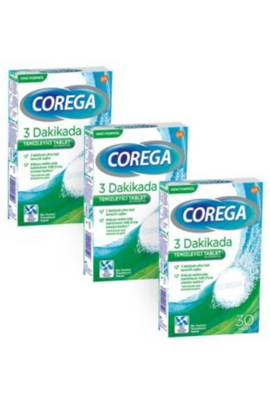 Corega  Diş Protezi Temizleyici 30 Tablet | 3 Adet