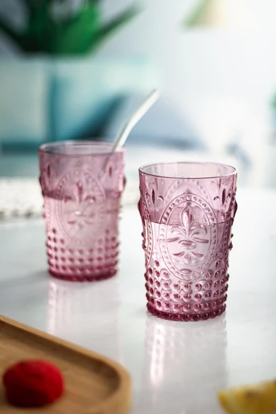 Akrilik Mürdüm Sürahi 2,3 lt Ve 6lı & Su Meşrubat Kahve Yanı Bardağı 400 ml Seti ( Cam Değildir ) - 5