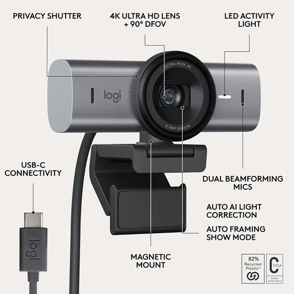 LOGITECH MX Brio 705 4K Ultra HD Web Kamera 960-001530 - 2