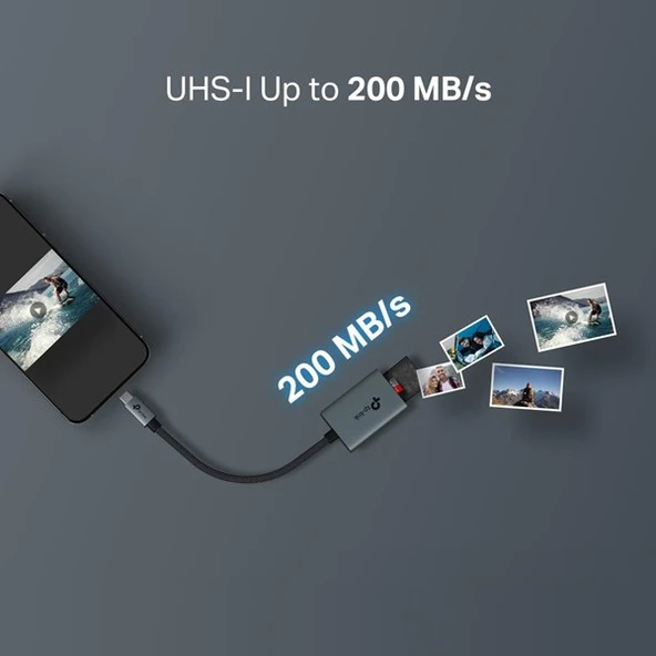 TP-LINK UA430C USB Type-C'den SD ve microSD 3.0 Kart Okuyucu - 7