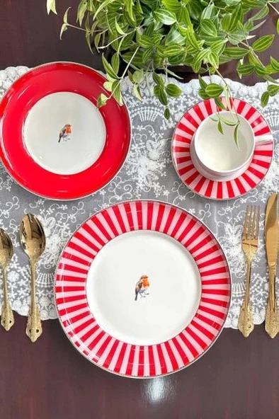 Acar Prilla 6 Kişilik 19 Parça Porselen Pasta-İkram Seti NCY-07081 - 2