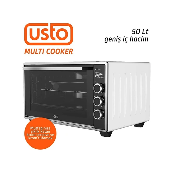 Usto 2105 Airfryer Özellikli 50 L Multi Cooker Beyaz Midi Fırın - 6