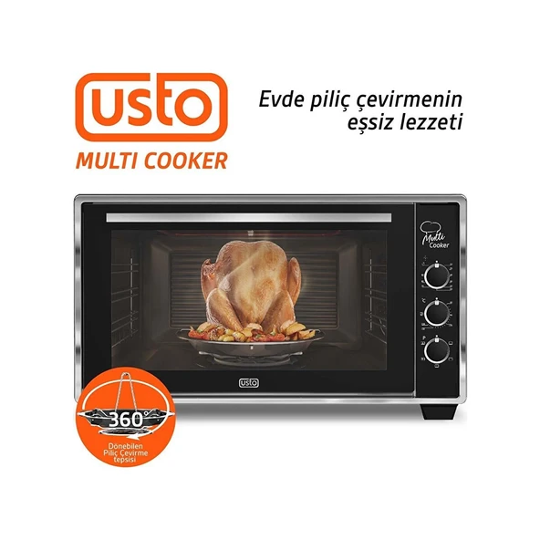 Usto 2105 Airfryer Özellikli 50 L Multi Cooker Beyaz Midi Fırın - 3