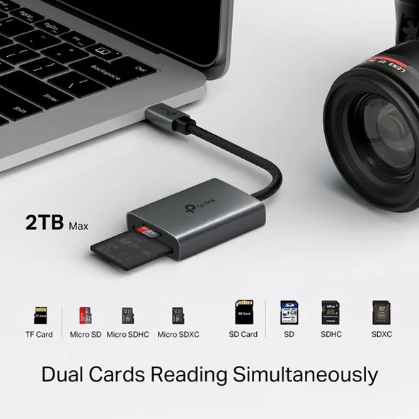 TP-LINK UA430C USB Type-C'den SD ve microSD 3.0 Kart Okuyucu - 4