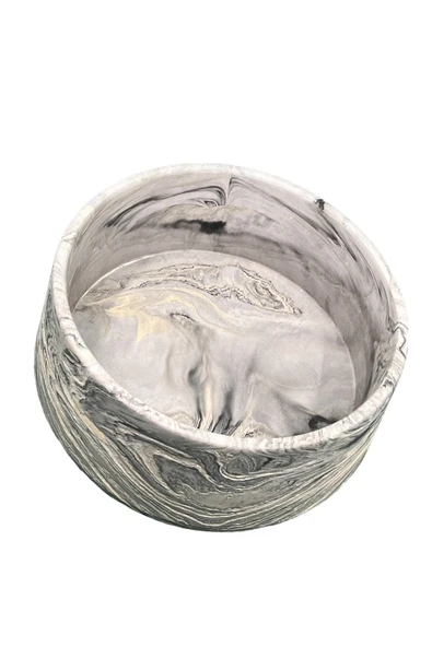 Doğal Taş Görünümlü Mermer Desenli Dekoratif El Yapımı Kase Çok Amaçlı Havluluk Takılık 20 Cm - 2