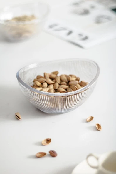 Akrilik Barok Şeffaf Oval 4lü Küçük Kase Seti & Çerezlik & Sunumluk & İkramlık (Cam Değildir) - 4