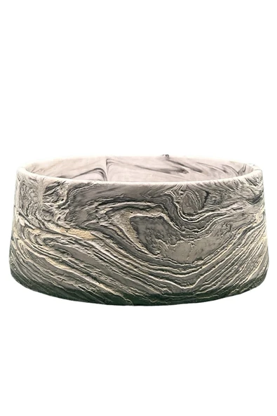 Doğal Taş Görünümlü Mermer Desenli Dekoratif El Yapımı Kase Çok Amaçlı Havluluk Takılık 20 Cm - 3