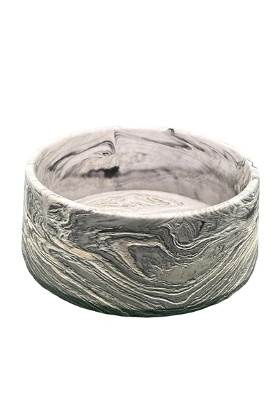 Doğal Taş Görünümlü Mermer Desenli Dekoratif El Yapımı Kase Çok Amaçlı Havluluk Takılık 20 Cm