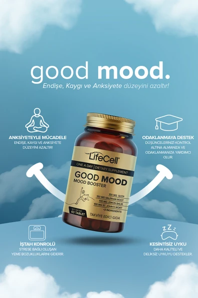 Good Mood Booster Ruh Halinizi Dengeleyin! 5HTP ve Valerian İçeren Kompleks Takviye Edici Gıda - 5