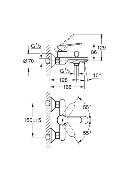 Grohe 23605000 Bauedge Banyo Bataryası - 2