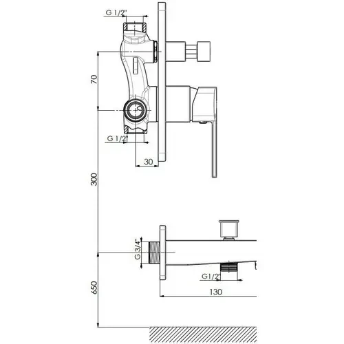 Gpd Pedra Mta160 Tam Ankastre Siyah Banyo Bataryası - 2