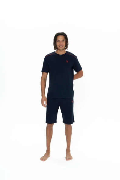 U.S. Polo Assn. Erkek %100 Pamuk 3'lü Çizgili Pijama Takım - Resim 6