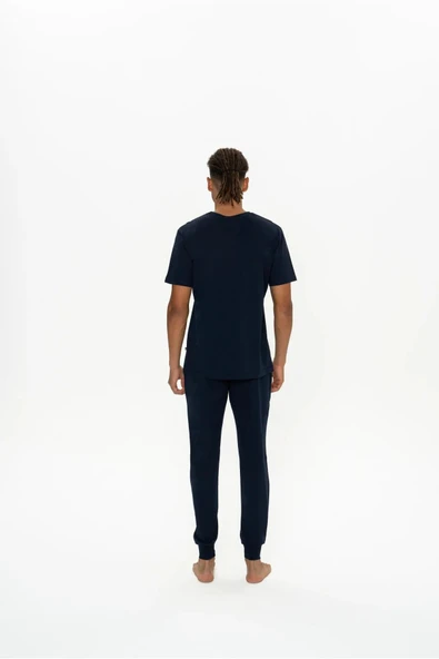 U.S. Polo Assn. Erkek Yazı Detaylı Yuvarlak Yaka Pijama Takım - 3