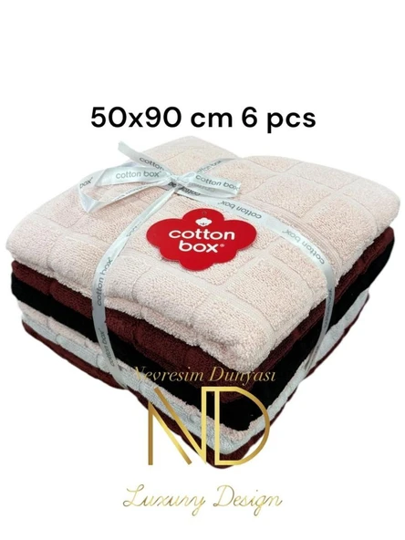 Cotton Box 6lı Jakarlı Dama Havlu Seti