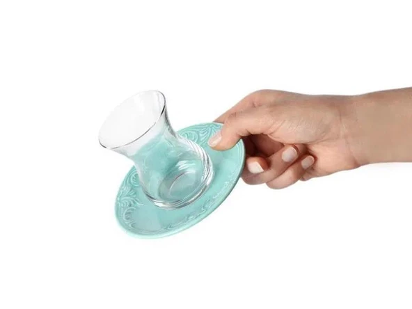 Porland Suzanne Seasons Turkuaz 12 Parça 6 Kişilik Çay Takımı 04ALM006722 - 4