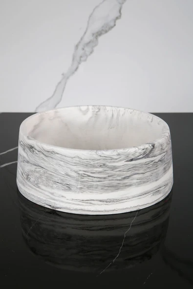 Beton Dekoratif El Yapımı Kase Çok Amaçlı Düzenleyici Havluluk Takılık 20 Cm - 2