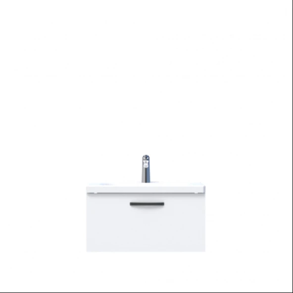 D10 Next Lavabo Dolabı Tezgah Altı 1 Çekmeceli 65 cm Beyaz Melamin