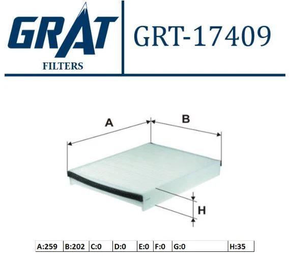 Grat 17409 Polen Filtresi Focus C-Max 11-Connect 13-Kuga 12 AV6N18D543AA - 1