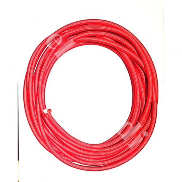 Kırmızı Kumaş Kablo-Kırmızı Örgülü Kablo 1 M