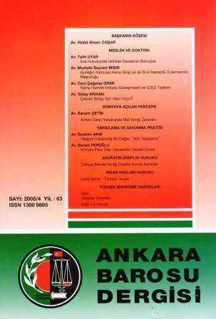 Ankara Barosu Dergisi Yıl: 63 Sayı: 2005/4