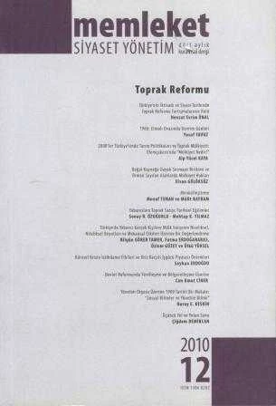MSY (Memleket Siyaset Yönetim) Dergisi 2010 Sayı: 12 / 4 Aylık Kuramsal Dergi