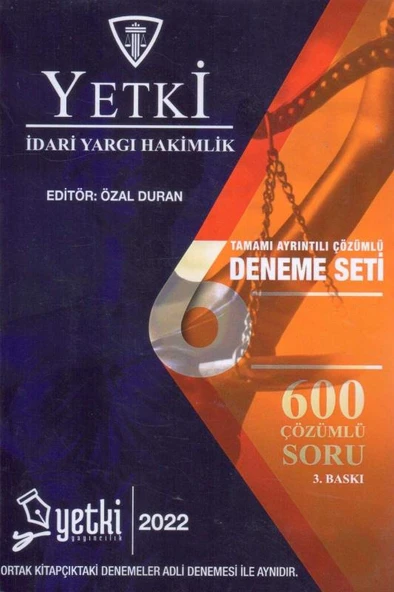 İdari Yargı Hakimlik Tamamı Ayrıntılı Çözümlü 6 Deneme Seti / 600 Çözümlü Soru